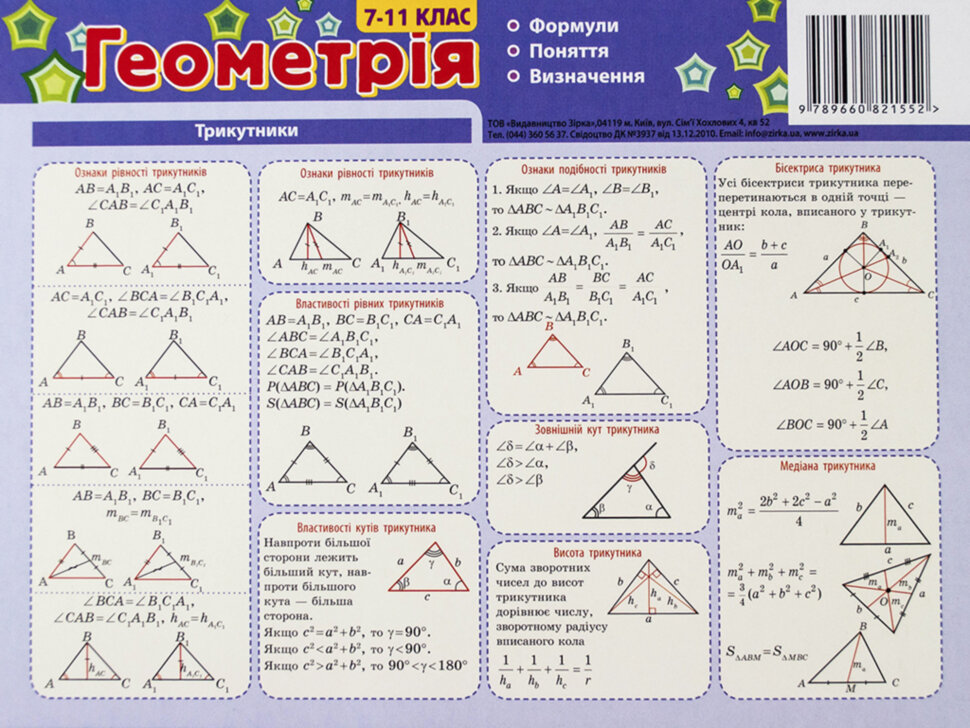 Картка Геометрія 7-11 клас