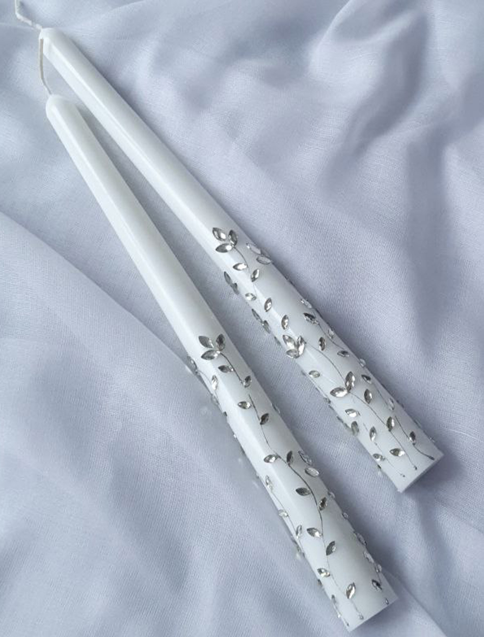 Вінчальні свічки конусні зі стразами