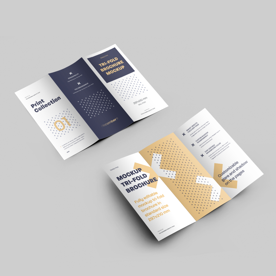 13 Mockups Leafleat DL Trifold Brochure