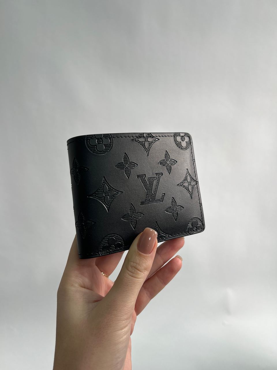 Louis Vuitton Slender Wallet Black Embossed Leather