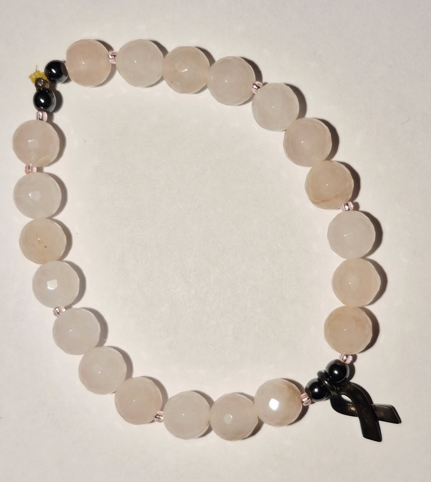 Rose Quartz Faceted Ribbon Bracelet