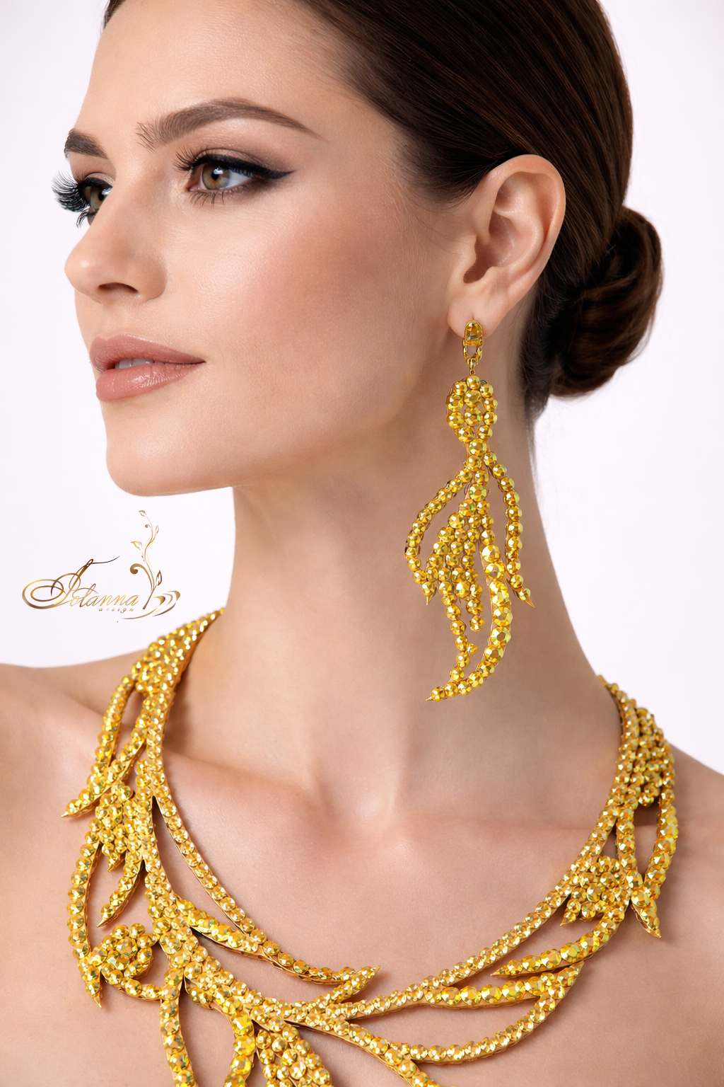 Ballrom gold dance jewelry set