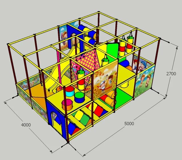 Дитяча мягконабивная кімната "Фітнес" 5х4х2,7м