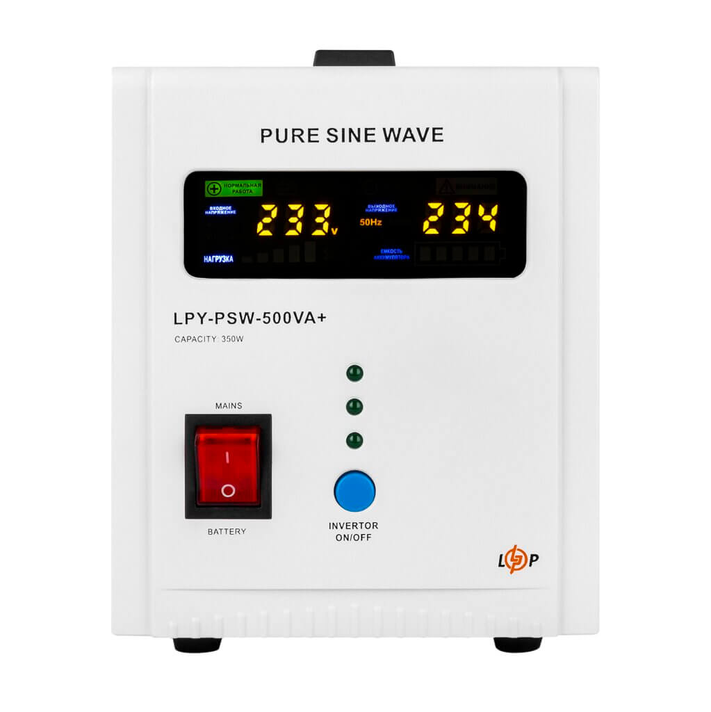 ДБЖ з правильною (чистою) синусоїдою 12V LPY-PSW-500VA+ (350Вт) 5A/10A