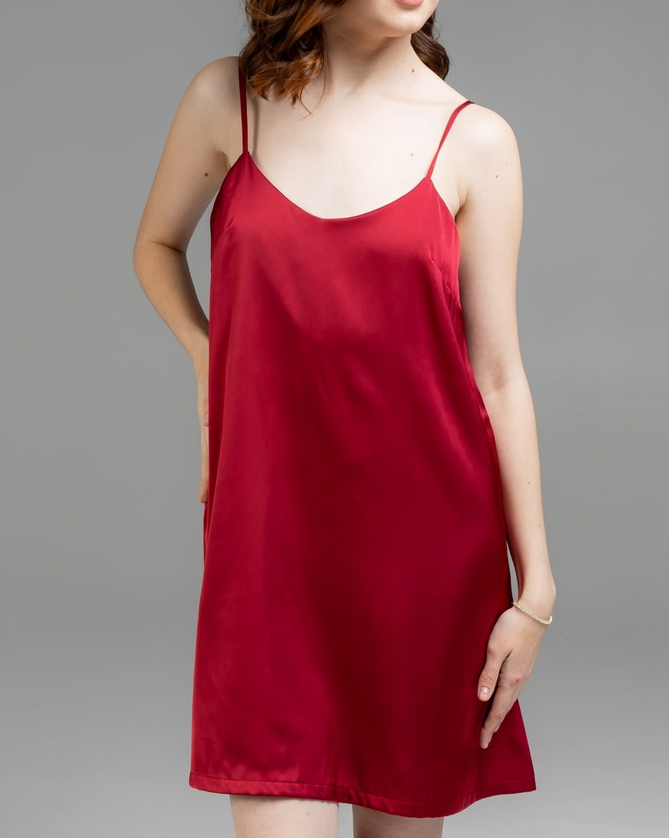 CELINE Нічна сорочка сатинова, Бургунді