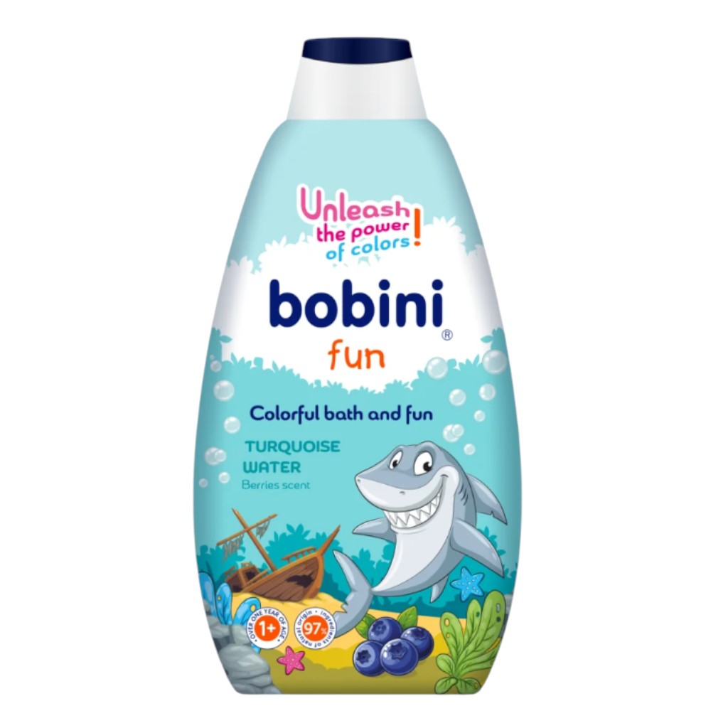 Кольоровий гель для купання та гри Bobini Fun Блакитна вода, 500мл, 1+