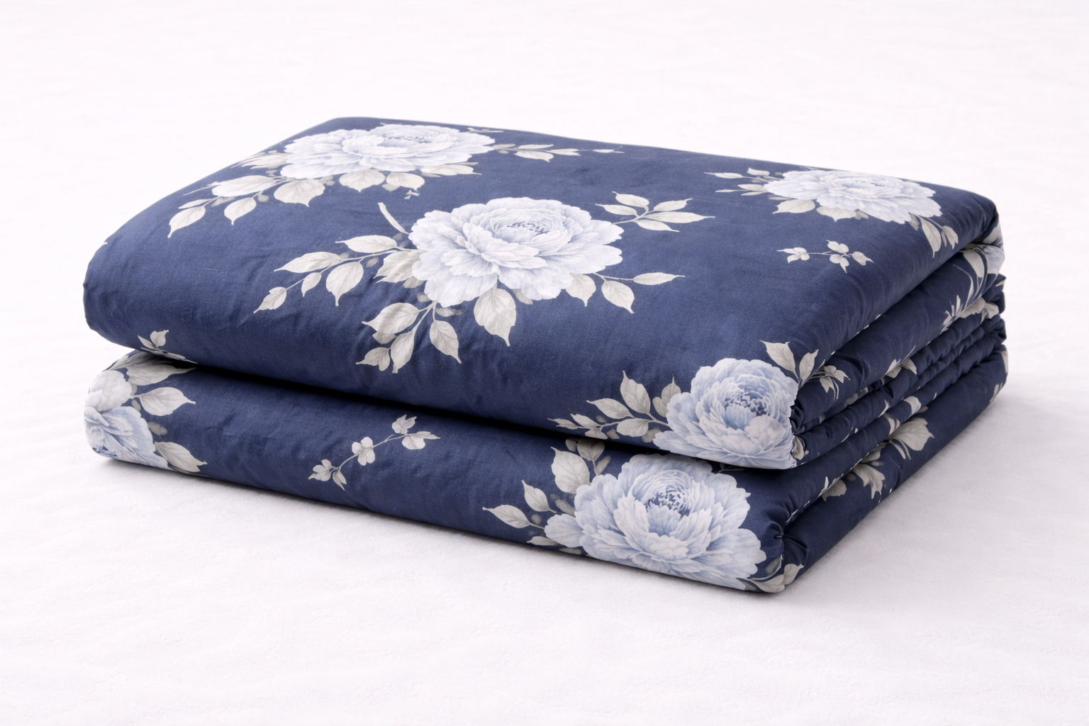 Підковдра  ранфорс принт "Блакитні квітки на синьому"