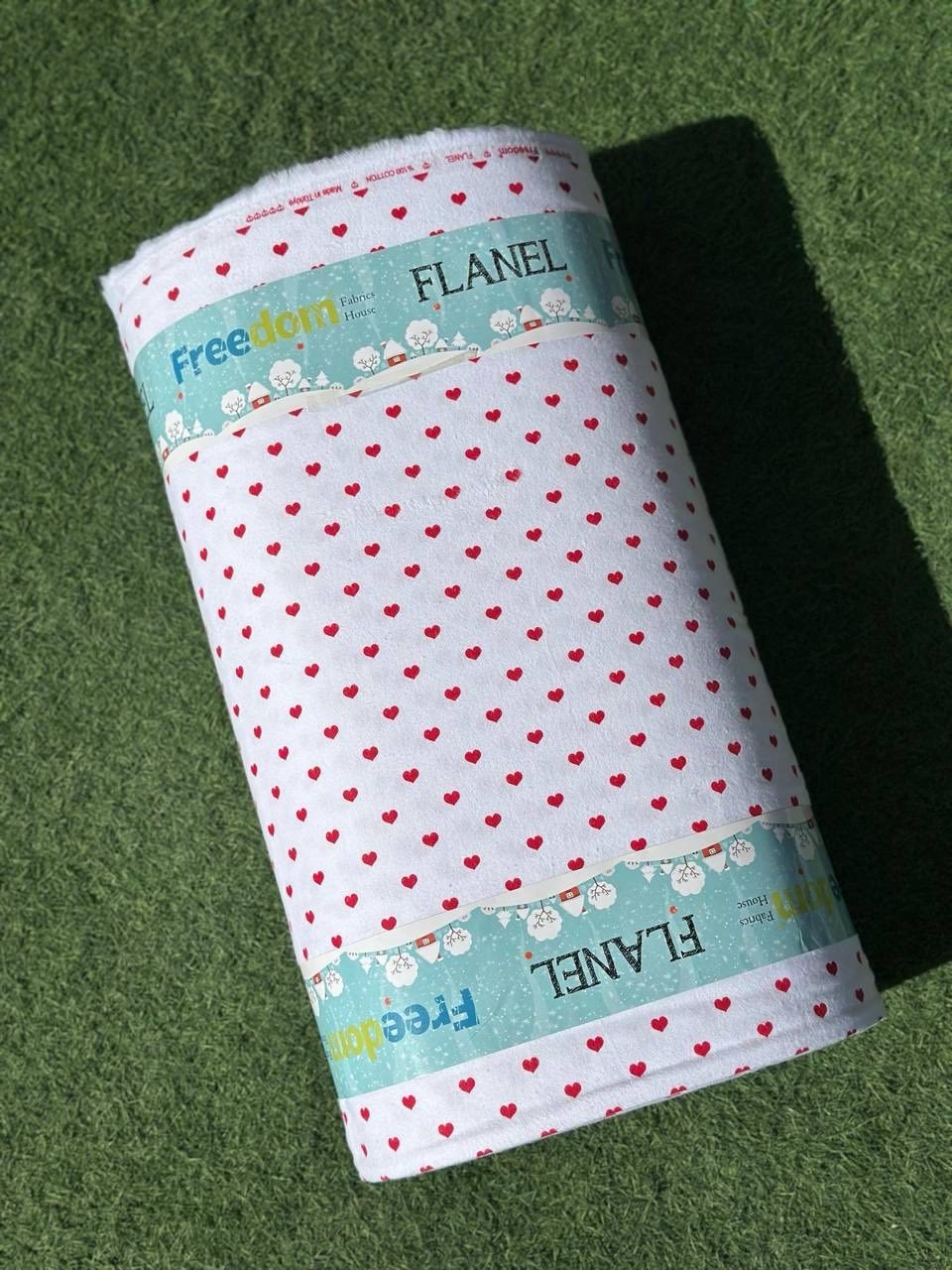 Постільний комплект Фланель преміум Сердечка червоні