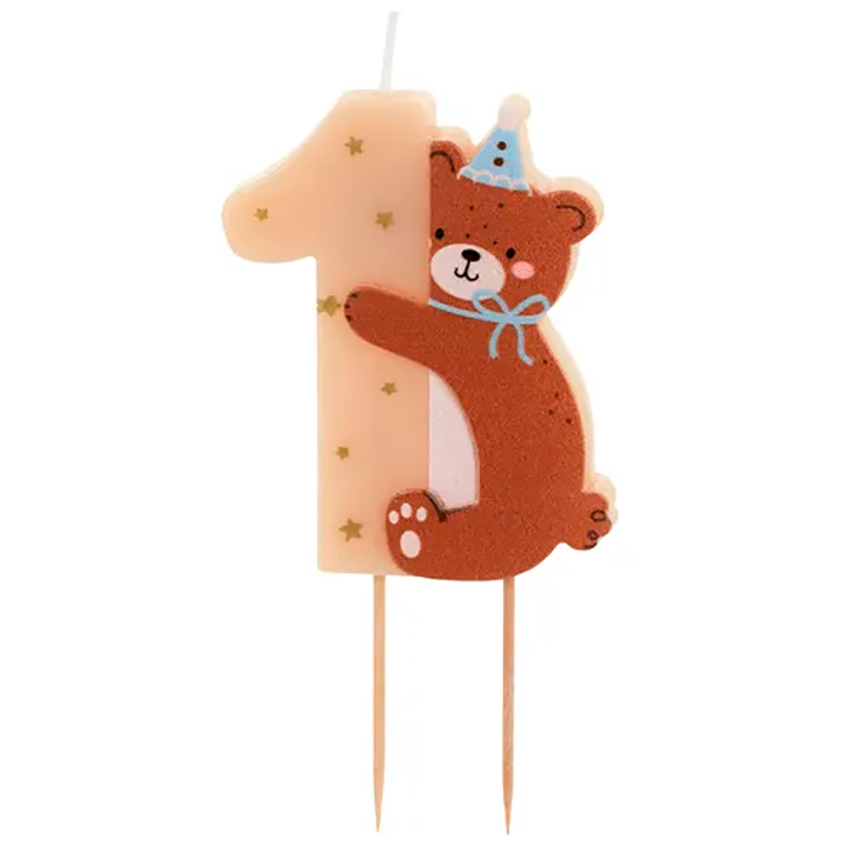 Свічка 1 з ведмедиком у ковпаку 7см