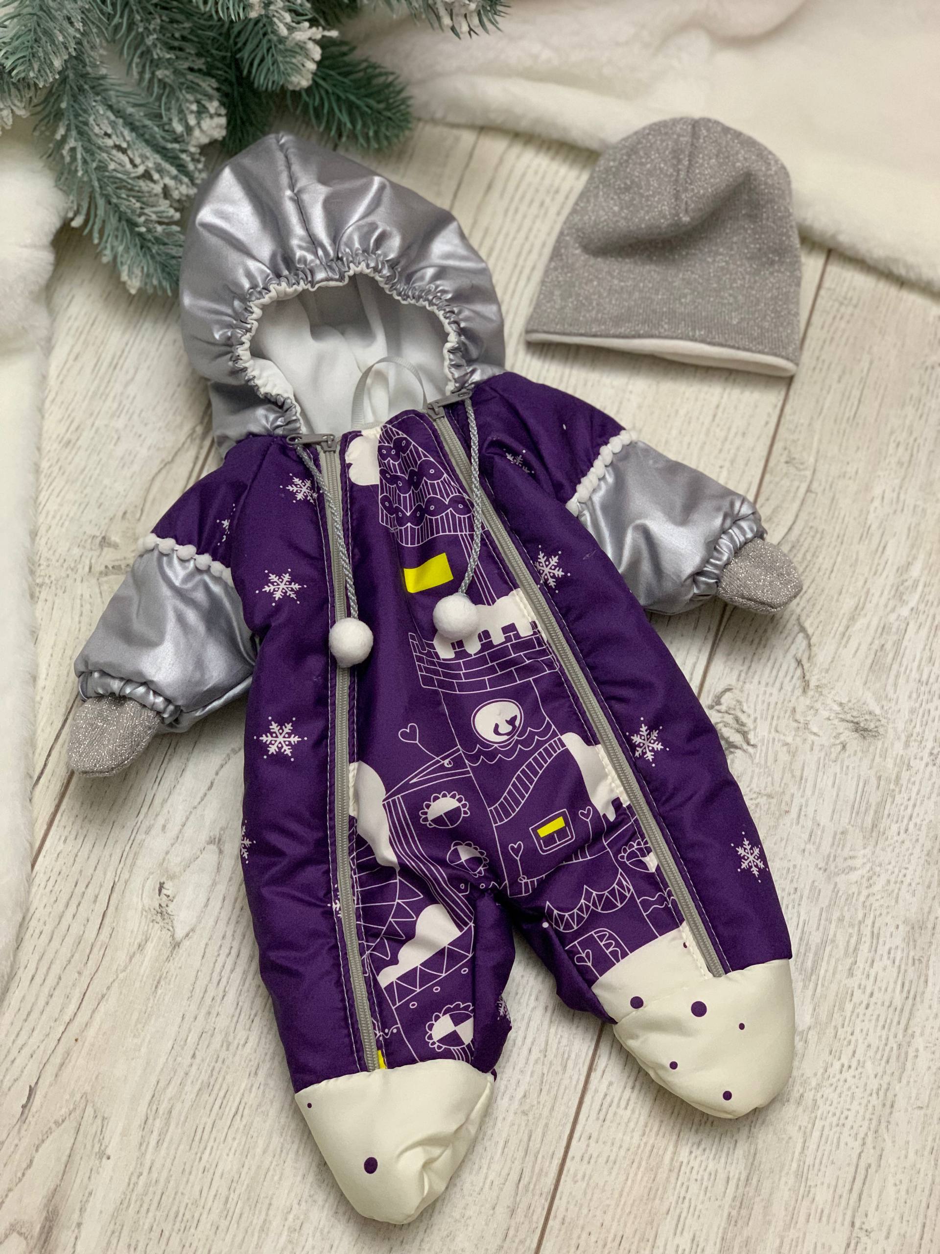 Зимовий ❆ комбінезон для ляльки BabyBorn 43см фіалковий