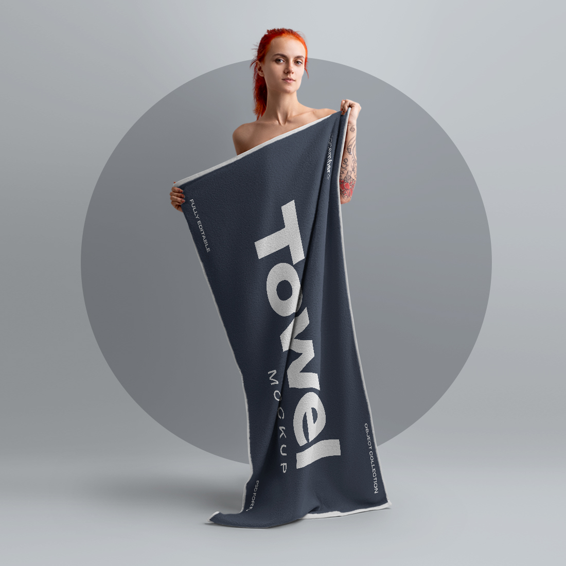 6 Mockup of a Large Bath / Beach Towel. Vol.2