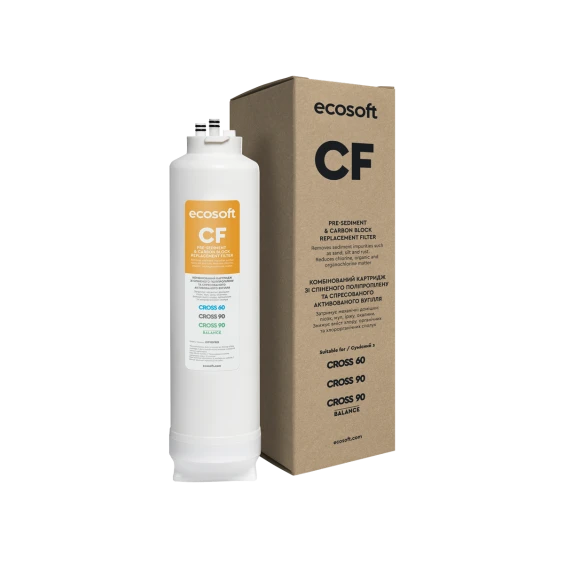 Комбінований картридж з поліпропілену та спресованого вугілля для фільтра зворотного осмосу CROSS90 (CPVDFRO)