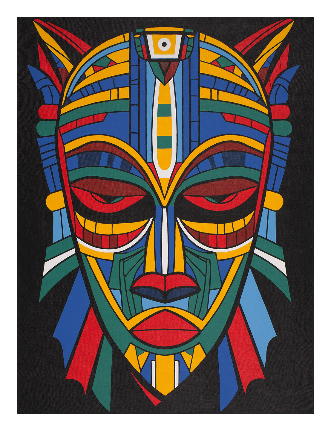 African Mask 4, limited edition giclee print on paper