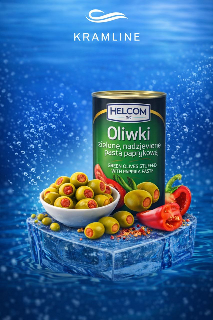 Оливки зелені фаршировані перцем “Helсom”