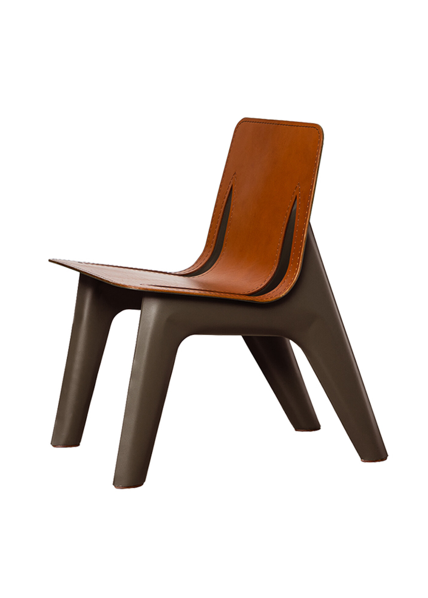 Стілець J-Chair Leather Cognac Brown 1247 FT Aluminium