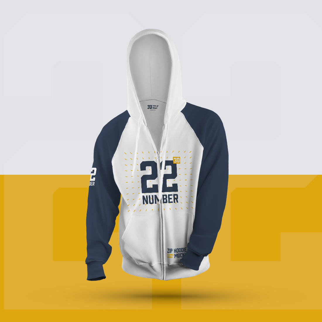 8 3D Zip Hoodie Mockups
