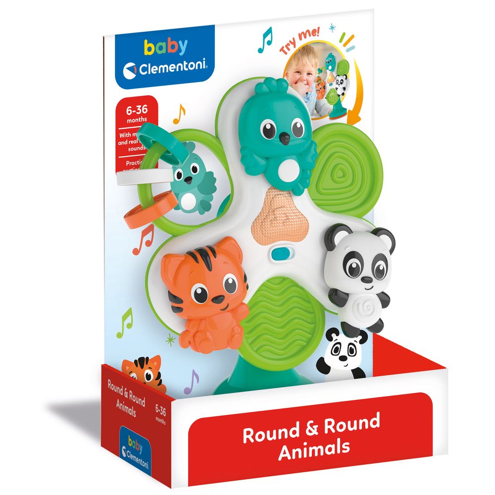 Іграшка на присосці Clementoni "Round & Round Animals"