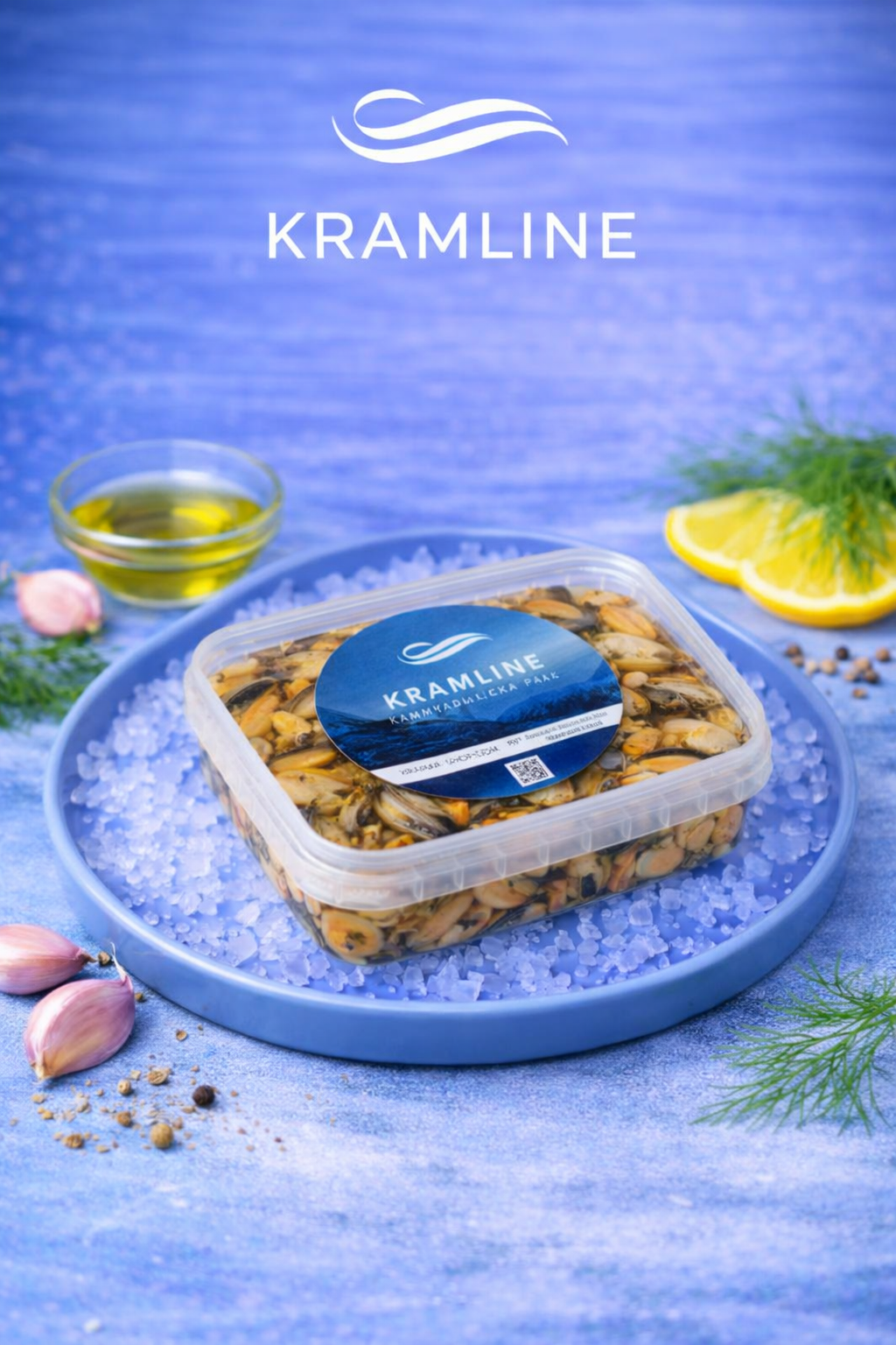 Мідії в олії з часниковою посипкою