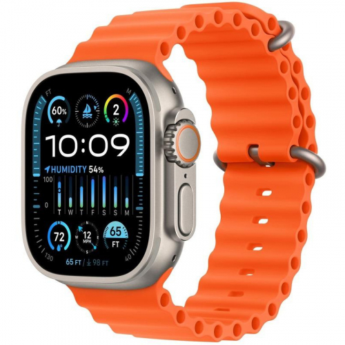 Смарт-годинник Apple Watch Ultra 49mm 1/1 (копія) помаранчевий ремінець
