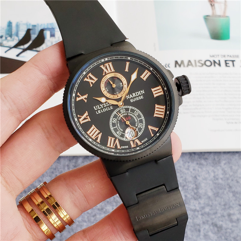 Ulysse Nardin Marine Chronometer features an 18k blacken