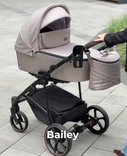Коляска 2в1 Baby Pram Bailey Premium текстиль Cappuccino 
