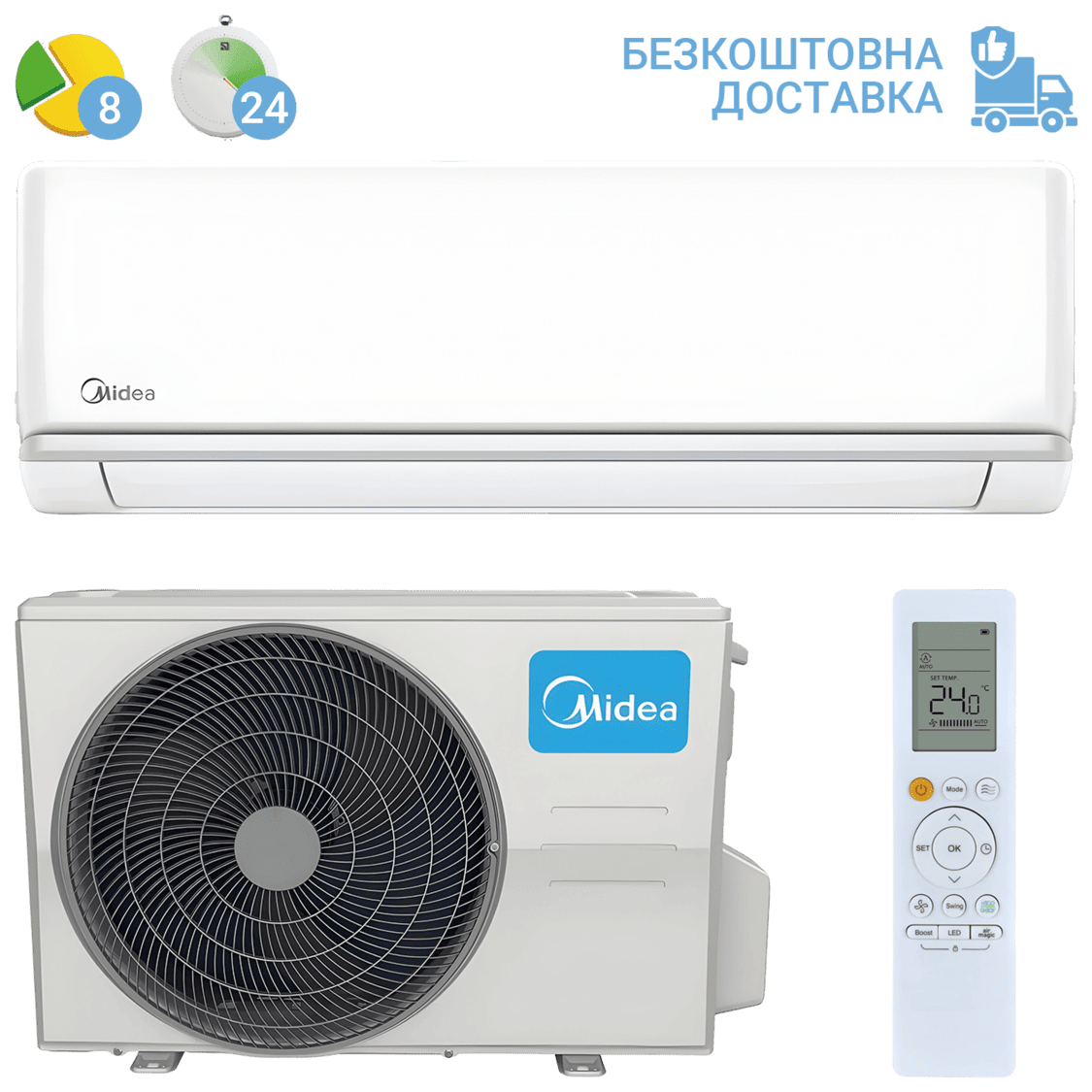 Кондиціонер Midea MSAG-09HRFN8-I/MSAG-09HRFN8-O (з установкою: +3900 грн)