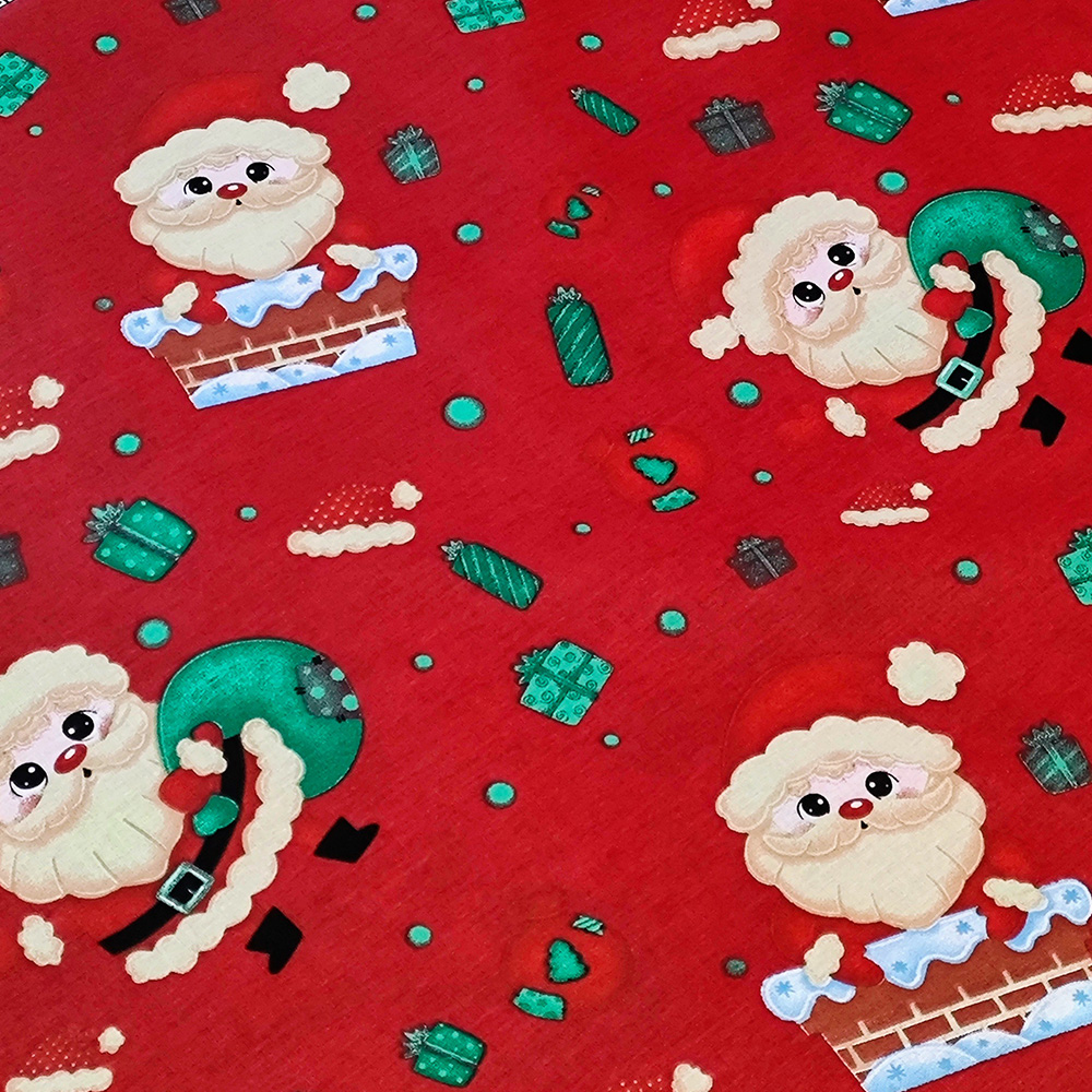 Тканина Ранфорс - Чарвоний Санта