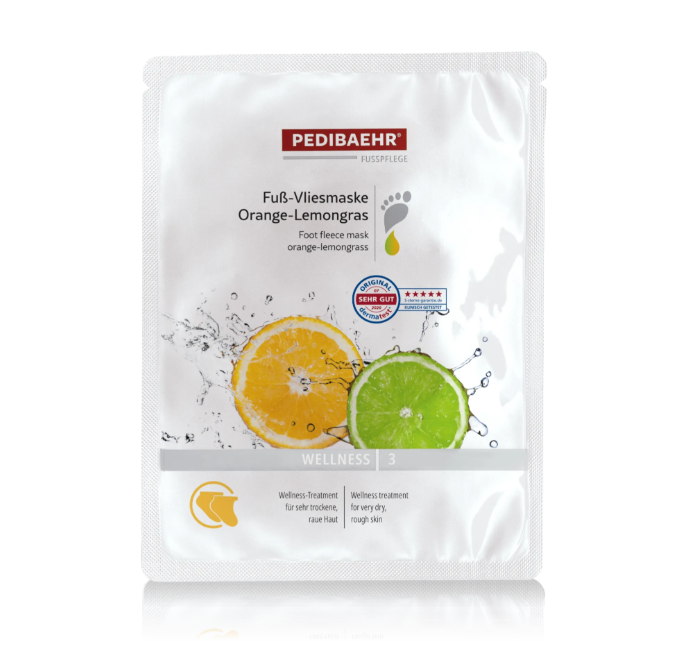 Маска для стоп з олією апельсину та лайму PediBaehr Fub Vliesmaske, 1 шт