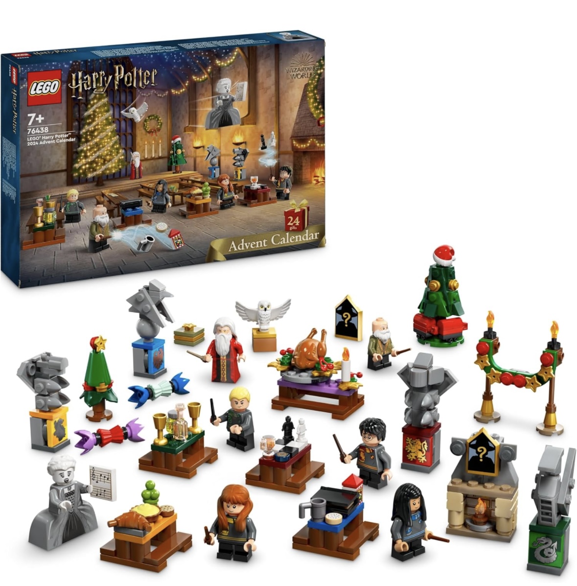 LEGO Harry Potter Advent Calendar 2024, Hogwarts Fantasy Toy for Kids, Includes 7 Minifigures and 16 Mini Builds, Christmas Countdown Treat, Gift for 7 Plus Year Old Girls, Boys and Fans 76438