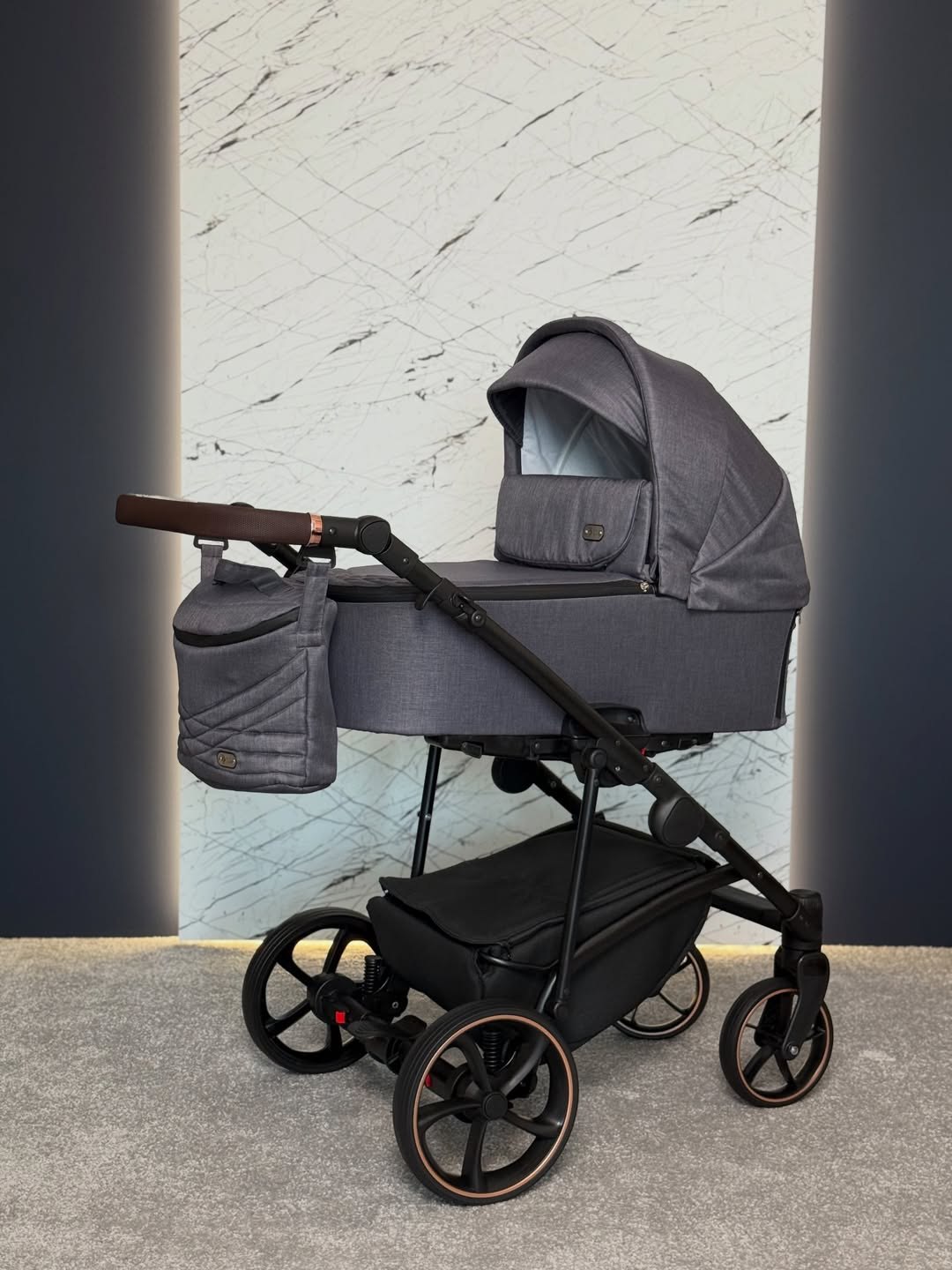 Коляска 2в1 Baby Pram Bailey Premium текстиль Graphite
