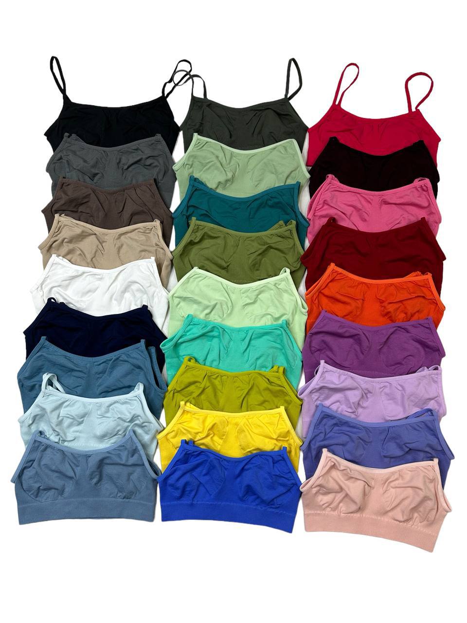 Топ на тонких бретелях в 33 кольорах