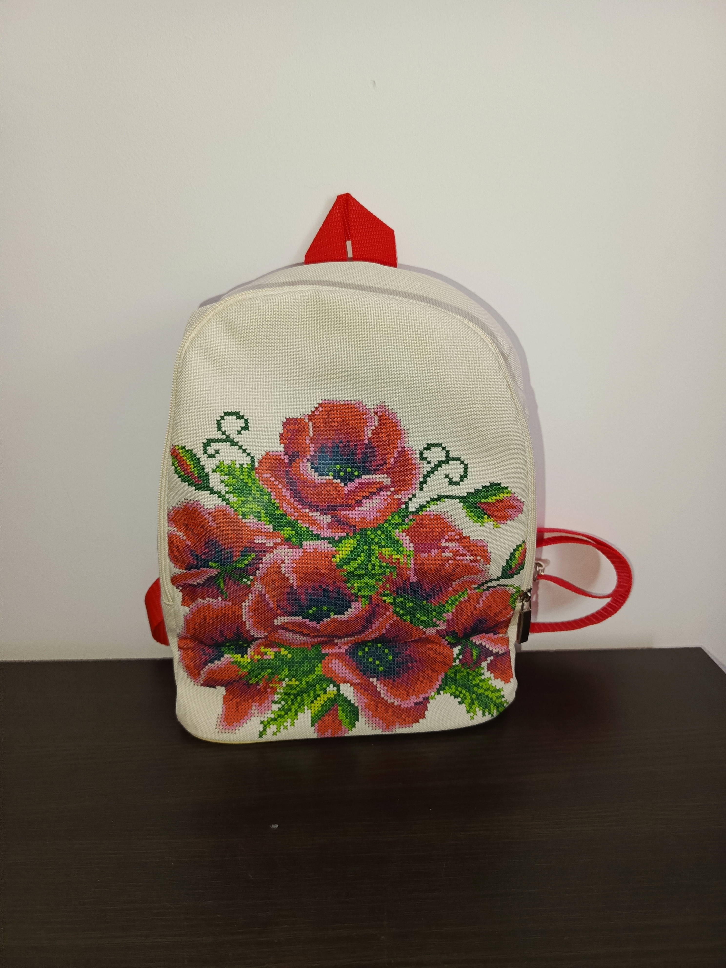 Текстильний рюкзак під вишивку Червоні маки