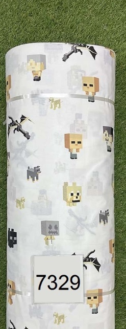 Постільна білизна для хлопчиків ранфорс прінт  "Бежевий Майнкрафт"