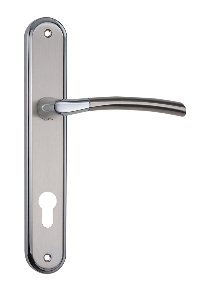 Дверна ручка на планці під ключ SIBA Lucca 55/62/72/85/92мм, матовий нікель - хром