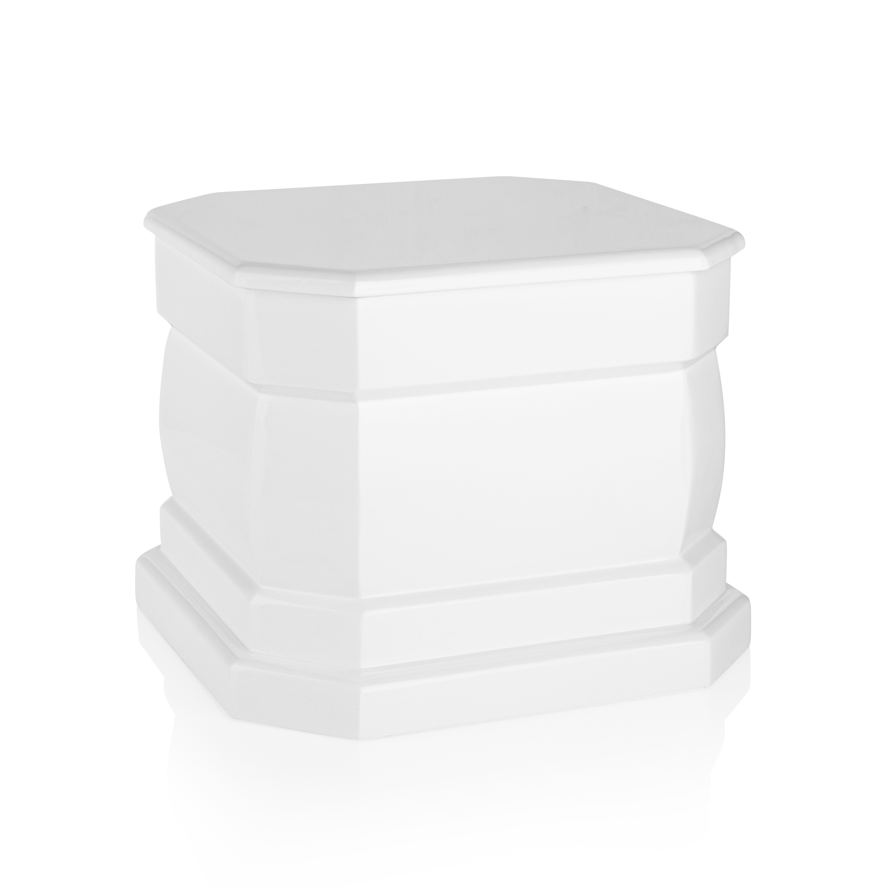 Урна ритуальна з МДФ, 8-гранна біла