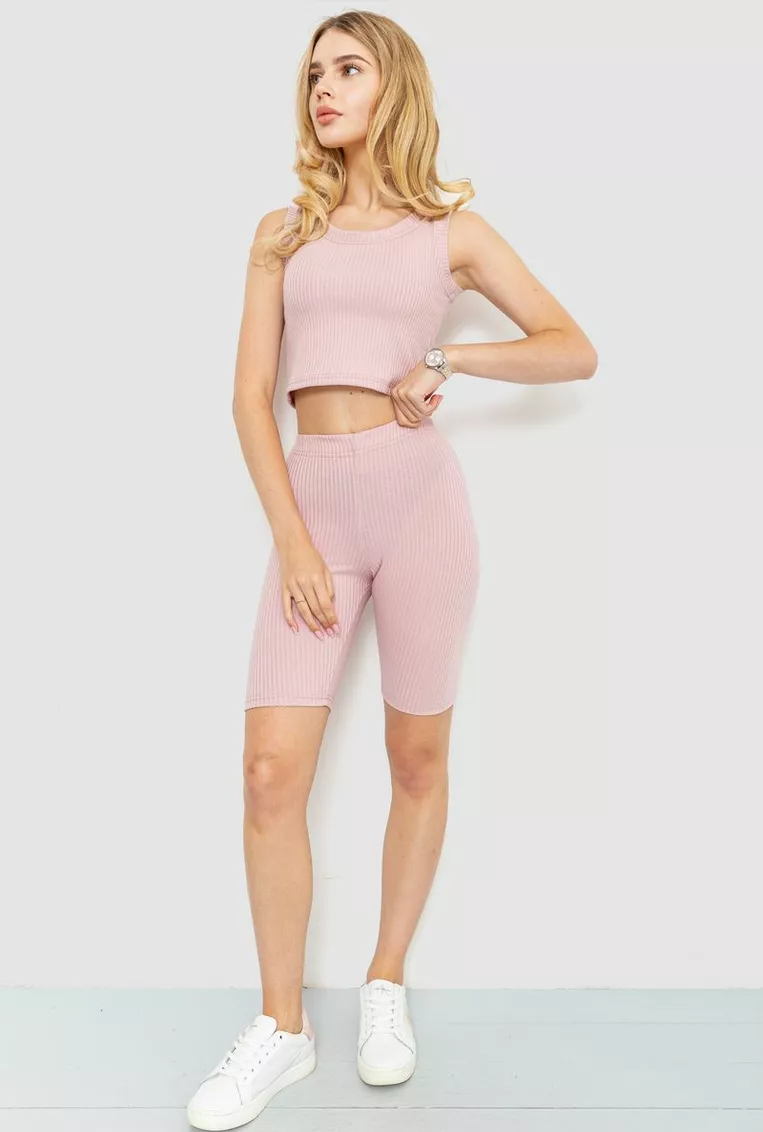 Костюм жіночий повсякденний, колір пудровий