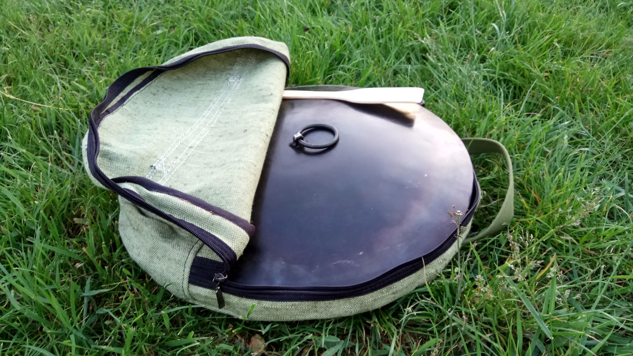 Сковорода з диска борони 40 см з кришкою та чохлом для пікніка