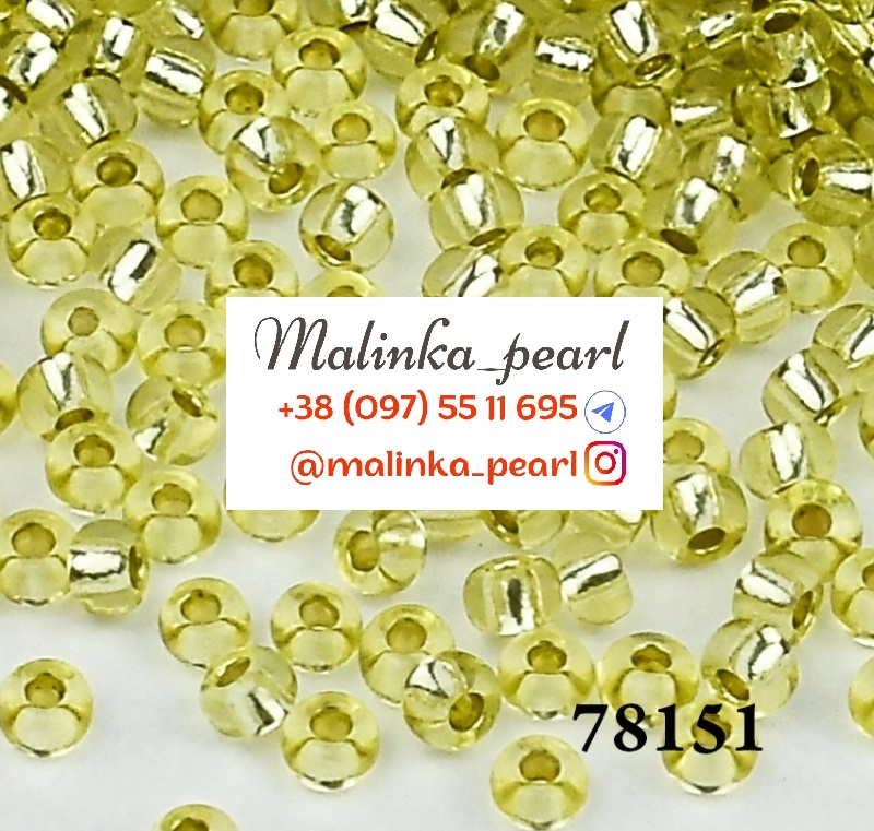 Бісер оливковий, кристальний сольгель з блискучим срібним отвором