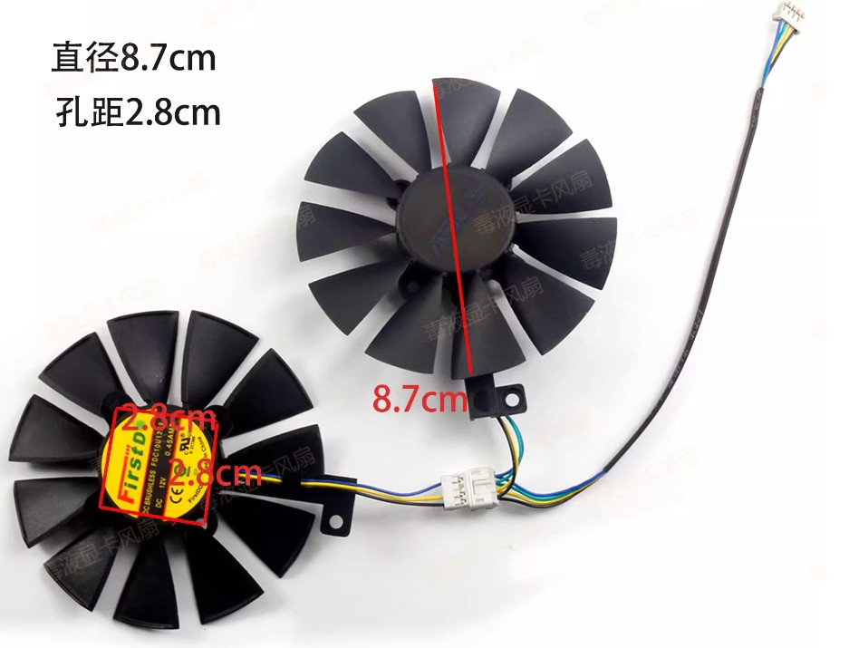 Вентилятори кулери T129215SU ASUS DUAL RX470 480 570 gtx 1060 1070 1050