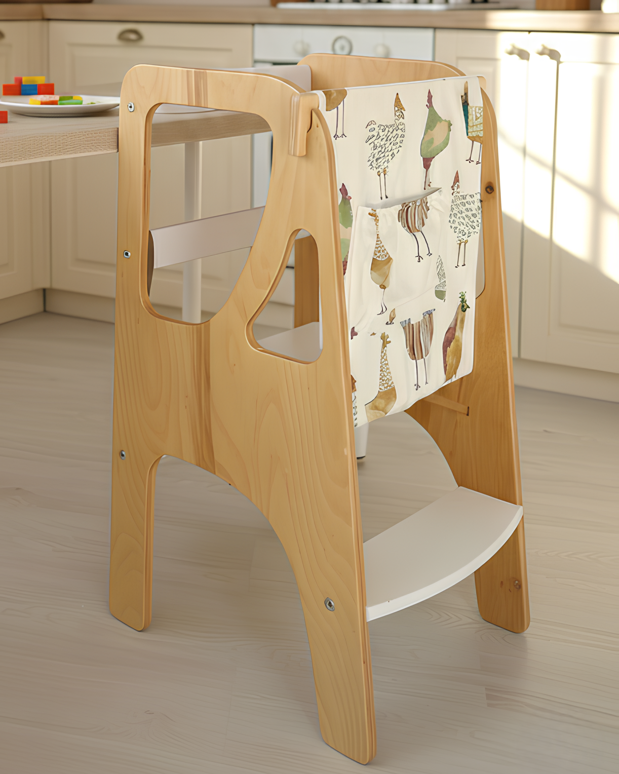 Захисний фартух на вежу Монтессорі дизайнерську регульовану по висоті дерев'яну FunEra