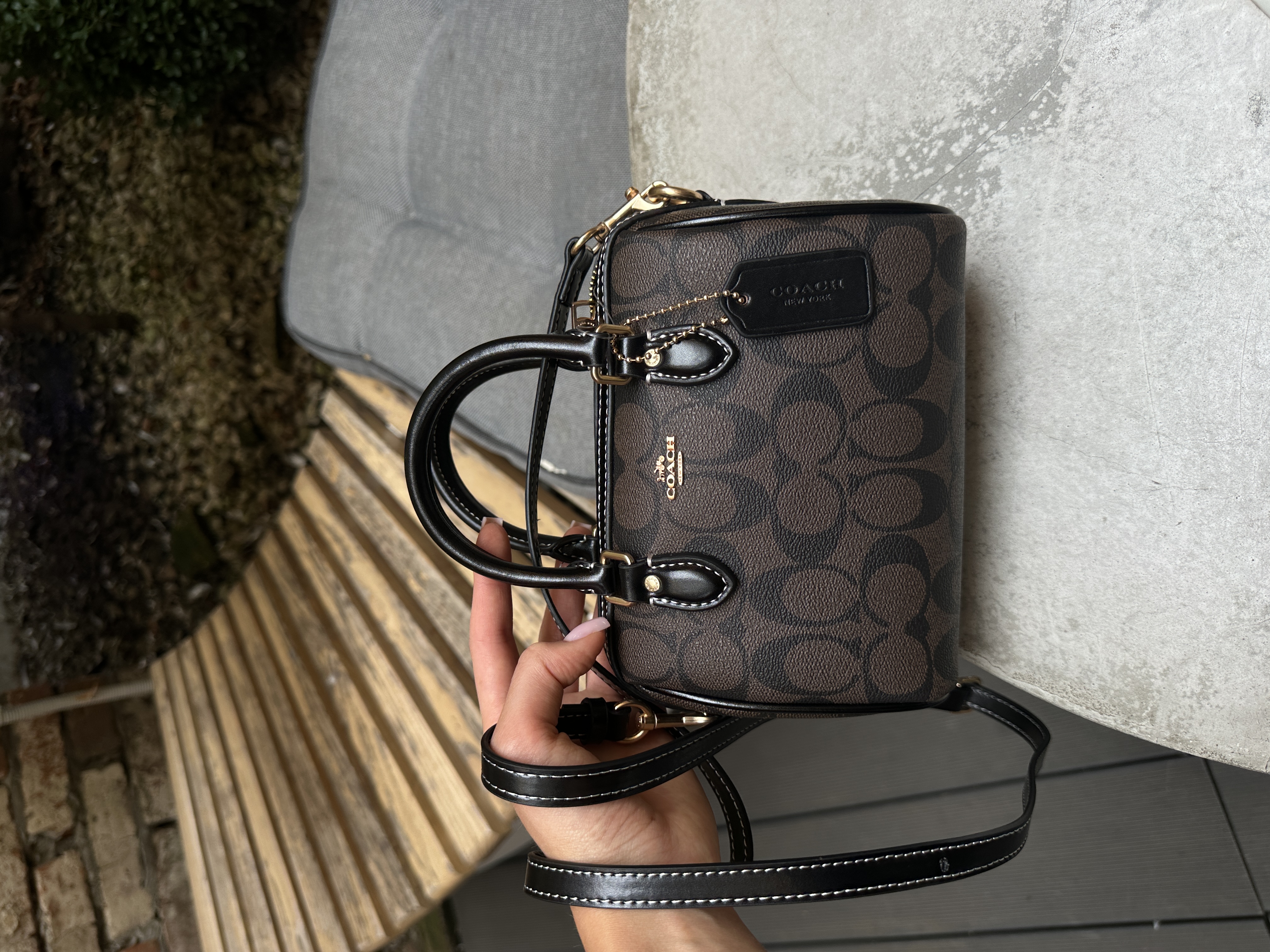 Coach Rowan Brown Satchel In Signature Canvas