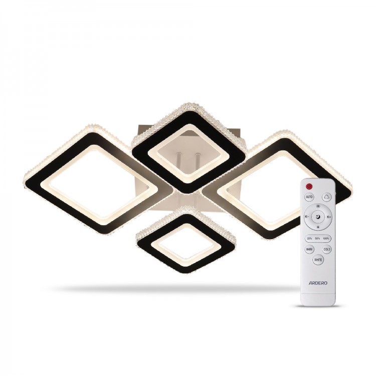 Світлодіодна люстра з пультом Ardero AL6164ARD 88W VIVID квадрат
