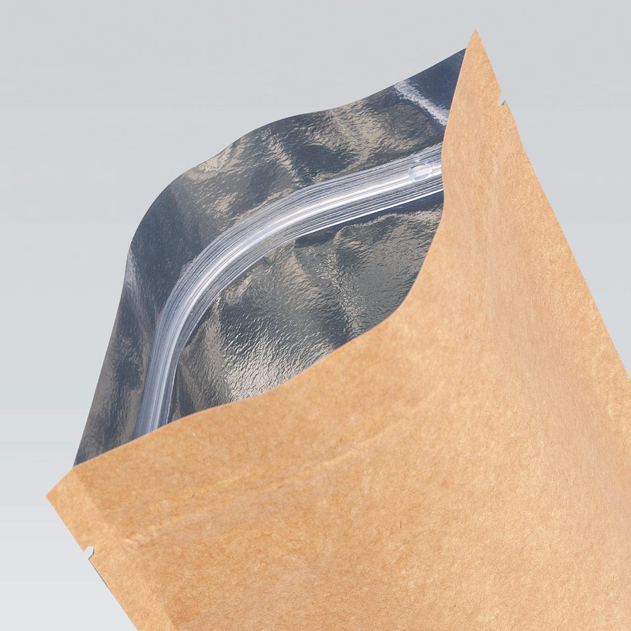 Дой-пакет 100х170 (50 гр), крафт+метал, зіп-замок, упаковка 100 шт, 011900067