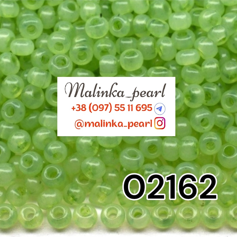 Бісер нефритовий, непрозорий, алебастровий