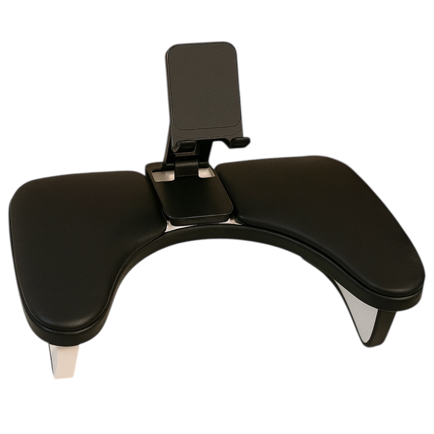 Манікюрний фігурний підлокітник з тримачем для телефону, Чорний з білими ніжками