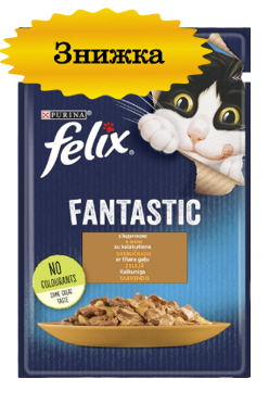 Вологий корм для котів Пуріна Фелікс (Purina Felix Fantastic) з індичкою в желе, 85 г