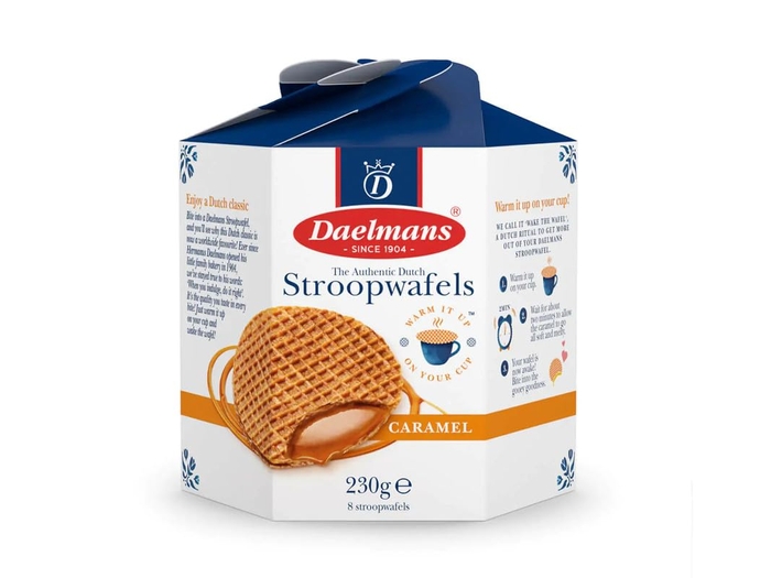 Карамельні Стропвафлі Daelmans Stroopwafels у Гекса-боксі 230 г