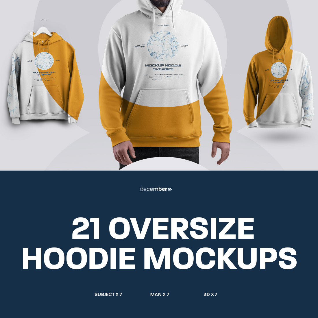 21 Mockups Oversize Hoodie. 3 Different Style