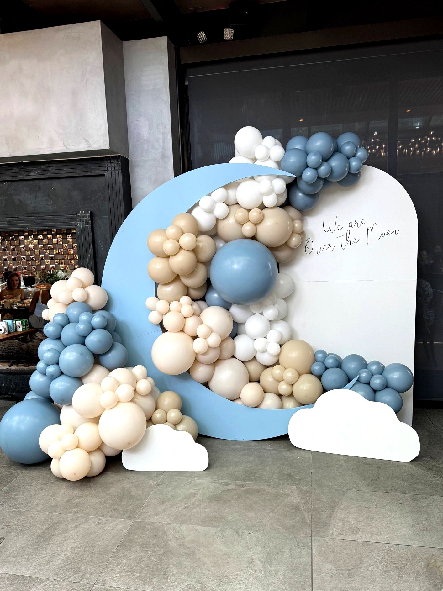 Over the Moon Baby Shower Backdrop