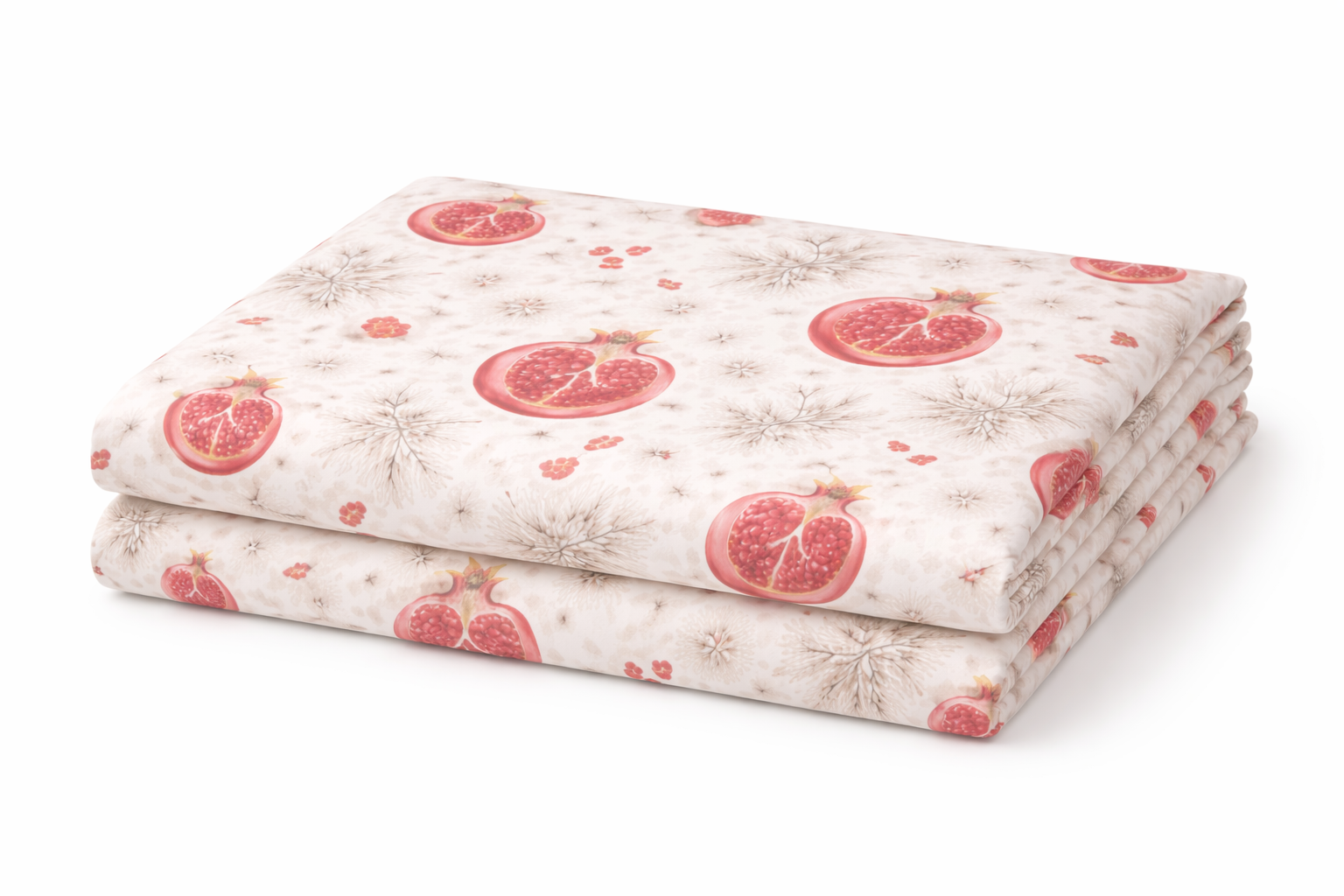 Простирадло ранфорс принт без гумки  "Гранати"